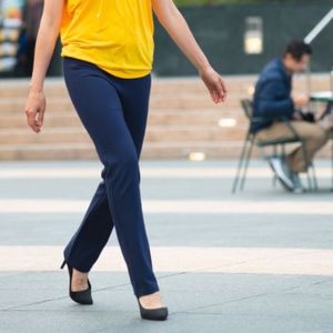 BetaBrand Navy Straight Yoga Dress Pants L